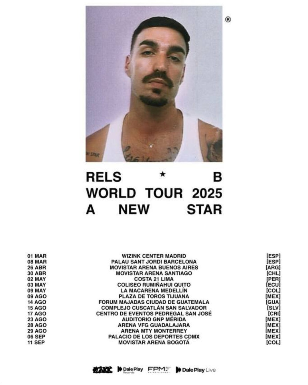 Póster de Rels B A New Star World Tour 2025